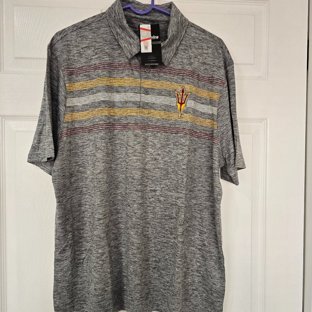 Arizona State Sun Devils Men's Captiating Brand Polo Shirt Gray Size XL NWT - Picture 1 of 7